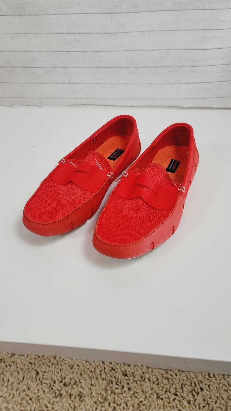 SWIMS Penny Loafer Boat Shoes in Coral Venetian, sz 9